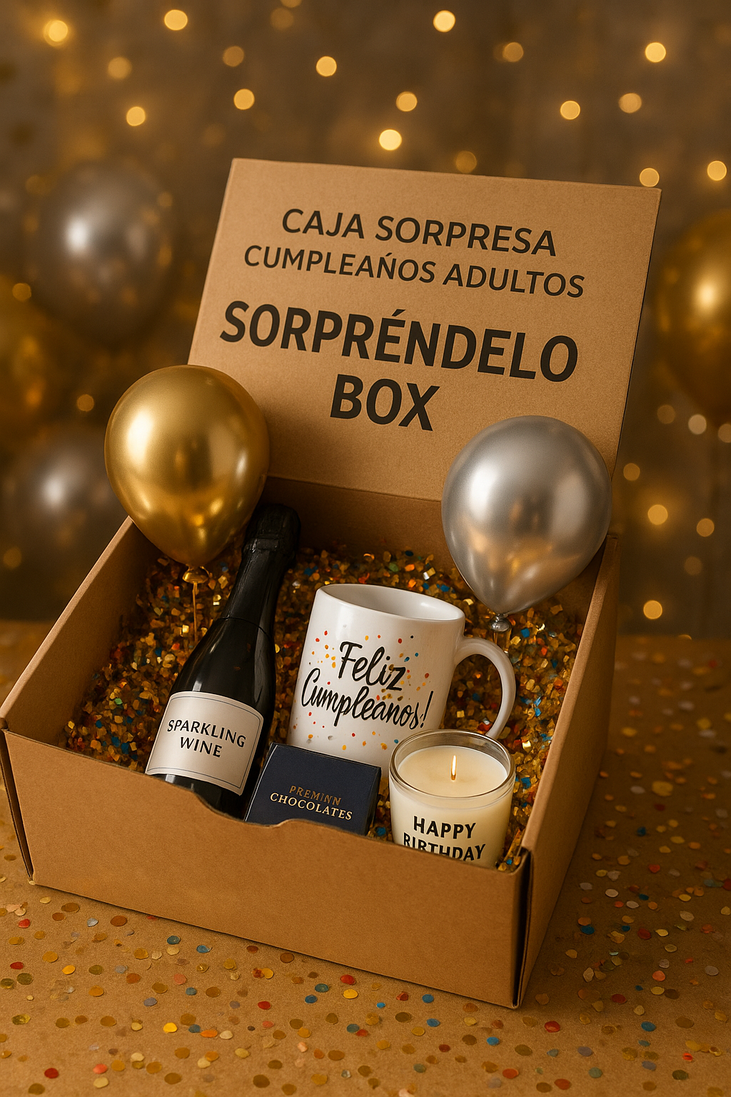 Caja Sorpresa Cumpleaños Adultos - Sorpréndelo Box 1